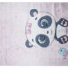 Dywan Emma Dziecięcy Blady Fioletowy Panda Antypoślizgowy