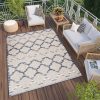 Dywan Zewnętrzny Patio Szary Niebieski Trellis