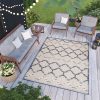 Dywan Zewnętrzny Patio Szary Niebieski Trellis