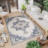 Dywan Zewnętrzny Patio Szary Niebieski Vintage