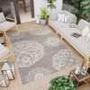 Dywan Zewnętrzny Patio Szary Ornamenty