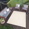 Dywan Zewnętrzny Patio Kremowy Pasy
