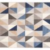 Dywan Zewnętrzny Patio Szary Niebieski Geometryczny