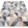 Dywan Zewnętrzny Patio Szary Niebieski Geometryczny