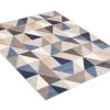 Dywan Zewnętrzny Patio Szary Niebieski Geometryczny