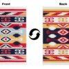 Dywan Azteca Bawełniany Czerwony Niebieski z Frędzlami