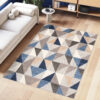 Dywan Zewnętrzny Patio Szary Niebieski Geometryczny